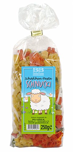 Bull & Bear bunte Schafe Nudeln, 250g, Motivnudeln aus Hartweizengrieß, handgefertigt in deutscher Manufaktur, Pasta Geschenk von Bull & Bear