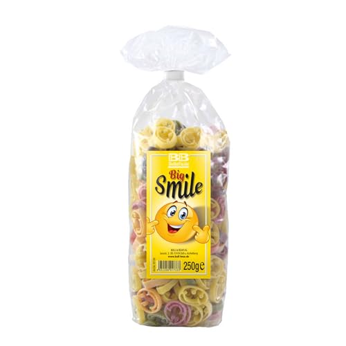 Bull & Bear bunte Smiley Nudeln, 250g, Motivnudeln aus Hartweizengrieß, handgefertigt in deutscher Manufaktur, Pasta Geschenk von Bull & Bear