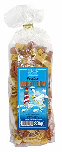 Bull & Bear bunte Leuchtturm Nudeln, 250g, Motivnudeln aus Hartweizengrieß, handgefertigt in deutscher Manufaktur, Pasta Geschenk von Bull & Bear