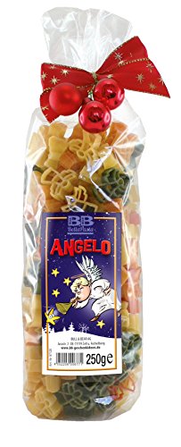 Bull & Bear bunte Engel Nudeln, 250g, Motivnudeln aus Hartweizengrieß, handgefertigt in deutscher Manufaktur, Pasta Geschenk mit Schleife von Bull & Bear