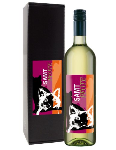 Bull & Bear Wein Geschenk "Samtpfote", Chardonnay 0,75 l, elegantes Geschenk von Bull & Bear