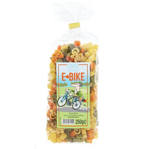 Bull & Bear bunte E-Bike Nudeln 250g, Motivnudeln aus Hartweizengrieß, handgefertigt in deutscher Manufaktur, Pasta Geschenk von Bull & Bear