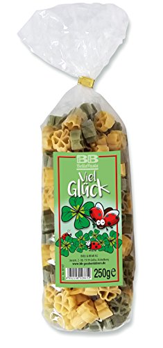 Bull & Bear bunte Kleeblatt Nudeln, 250g, Motivnudeln aus Hartweizengrieß, handgefertigt in deutscher Manufaktur, Pasta Geschenk von Bull & Bear