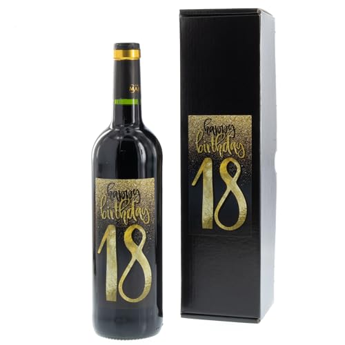 Bull & Bear Wein-Geschenk"Happy Birthday 18", Geschenk zur Volljährigkeit, Rotwein 14%, trocken von Bull & Bear