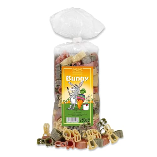 Bull & Bear bunte Osterhasen Nudeln, 250g, Motivnudeln aus Hartweizengrieß, handgefertigt in deutscher Manufaktur, Pasta Geschenk zu Ostern von Bull & Bear