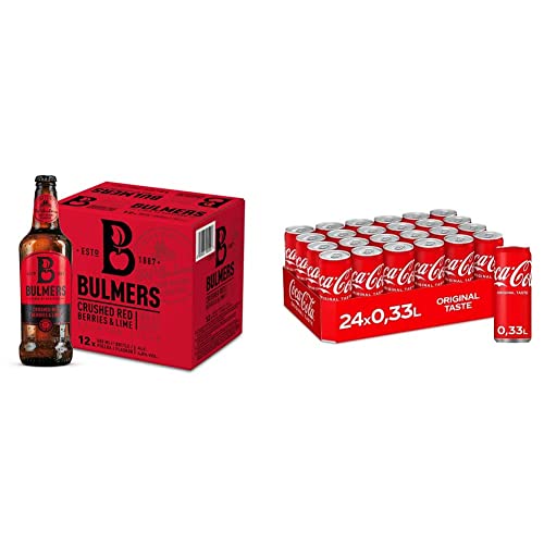 Bulmers Red Berries Cider (12 x 0.5 l) & Coca-Cola Classic, Pure Erfrischung mit unverwechselbarem Coke Geschmack in stylischem Kultdesign, EINWEG Dose (24 x 330 ml) von Bulmers