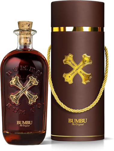 BUMBU The Original Rum in hochwertiger Geschenk-Verpackung, karibischer Rum im Bourbon-Fass gereift, für Cocktails, Geschenk-Set, 40% Vol, 0,7 Liter von Bumbu