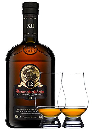 Bunnahabhain 12 Jahre Single Malt Whisky 0,7 Liter + 2 Glencairn Gläser von Bunnahabhain