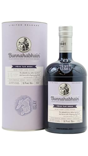 Bunnahabhain 14 Years Old RUBY PORT CASK Matured Limited Release Fèis Ìle 2024 58,7% Vol. 0,7l in Geschenkbox von Bunnahabhain