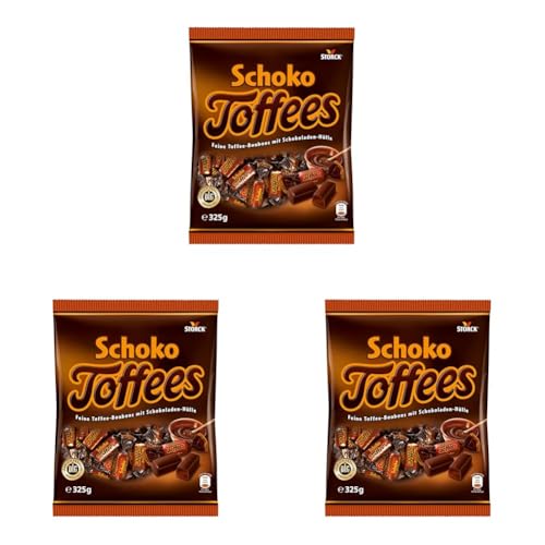 Schoko Toffees - 1 x 325g - Schokoladen Toffees mit feinherbem Schokoladenüberzug (30 Prozent) (Packung mit 3) von Bunte Welt