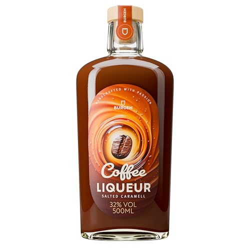 Burgen Coffee Liqueur Salted Caramel 500ml – Aromatischer Kaffeelikör mit gesalzenem Karamell, ideal für Cocktails & Desserts von Burgen Drinks