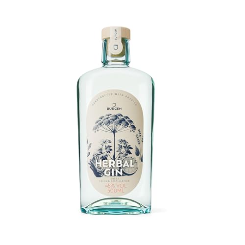 Burgen Herbal Dry Gin – Premium Kräutergenuss, 45% vol. (0,5 l) – Unvergleichliches Aroma und Intensiver Geschmack von Burgen Drinks