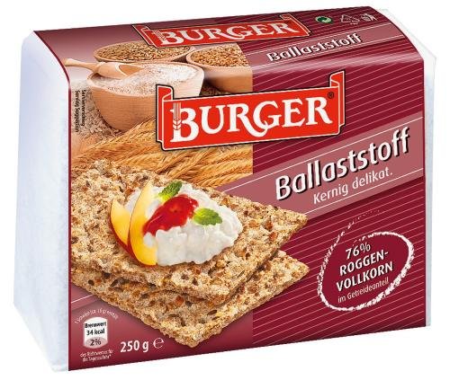 Burger Knäcke Ballaststoff, 12er Pack (12 x 250 g Packung) von Burger