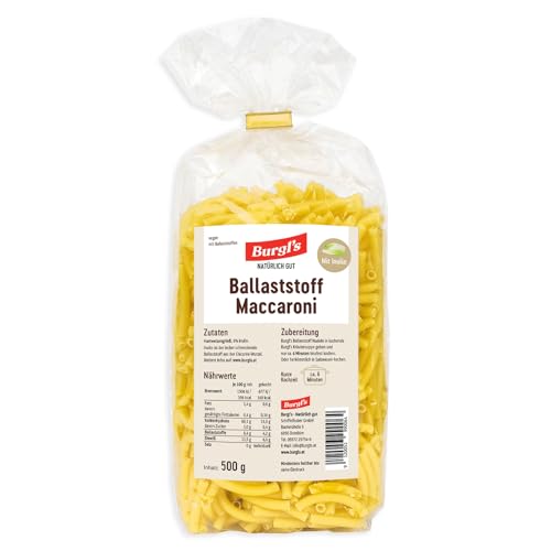 Burgl's Maccaroni, aus 100% Hartweizengries mit der Extraportion Inulin als Ballaststoff, ohne Ei, 500 gr. von Burgl's