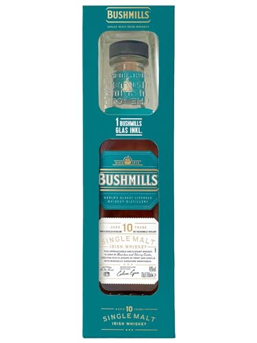 Bushmills 10 Jahre Single Malt Irish Whiskey, 0,7l alc. 40% vol., Set mit Tumbler Glas von Bushmills