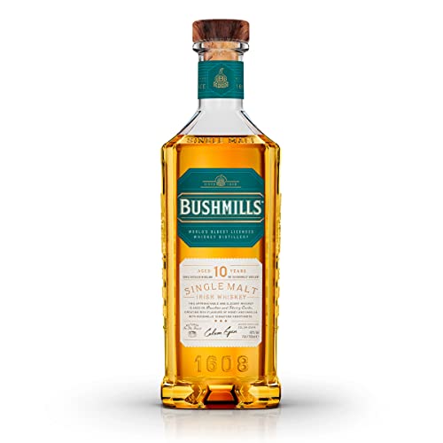 Bushmills 10 Years Old Single Malt Irish Whiskey ( 1 x 0,7 l) - dreifach destillierter 100% Malt Whisky von Bushmills