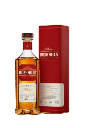 Bushmills 14 Years Single Malt Irish Whiskey - Dreifach destillierter Premium Irish Single Malt Whiskey in Geschenkpackung 40% (1x 0,7l) von Bushmills