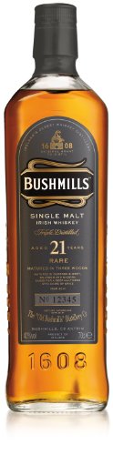 Bushmills 21 Jahre Single Malt Irish Whiskey 40% 0,7l Whisky Flasche von NUGOYA