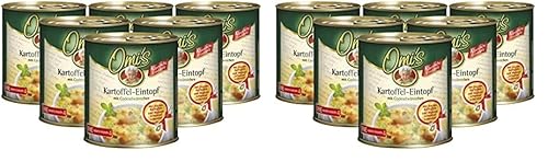 Buss Fertiggerichte – Omi’s klassischer Kartoffeltopf aus der Dose –Traditioneller Suppentopf mit Bauchspeck und Würstchen – für die Mikrowelle in Konserven lange haltbar – 6 x 800 g (Packung mit 2) von Buss