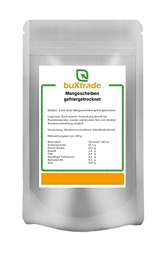 1 kg Gefriergetrocknete Mangoscheiben | Mango | Trockenfrüchte | Fruchtscheiben | Buxtrade von Buxtrade