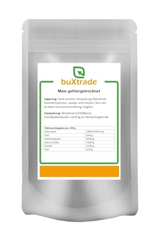 100 g Gefriergetrockneter Mais | Mais | Trockenfrüchte | ganzer Mais | gefriergetrocknet | Buxtrade von Buxtrade