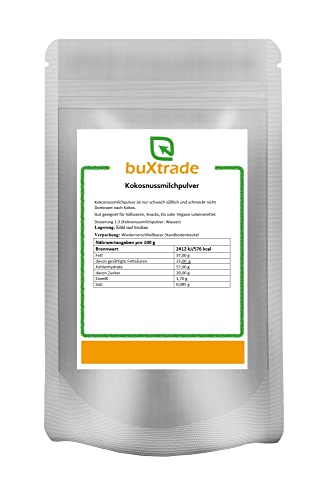 100 g Kokosnussmilchpulver | Vegan | Gluten & Laktosefrei | Kokosaroma | Buxtrade von Buxtrade