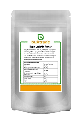 500 g Raps Lecithin Pulver | Lecithin | Raps | Pulver | GMO Frei | Buxtrade von Buxtrade