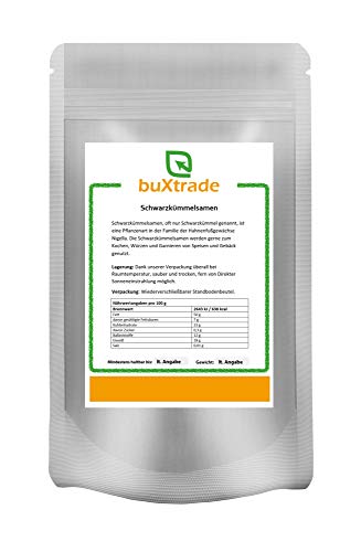 5x 1 kg | Schwarzkümmelsamen | schwarz | Nigella | Sativa | Ganz | Samen | Kümmel | Buxtrade von Buxtrade