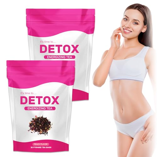 56 Tage Detox Tee mit Oolong, Grüner Tee, Matcha, Löwenzahn Tee und Ginseng Natüirlich für Fraue (56PCS) von Byhsoep