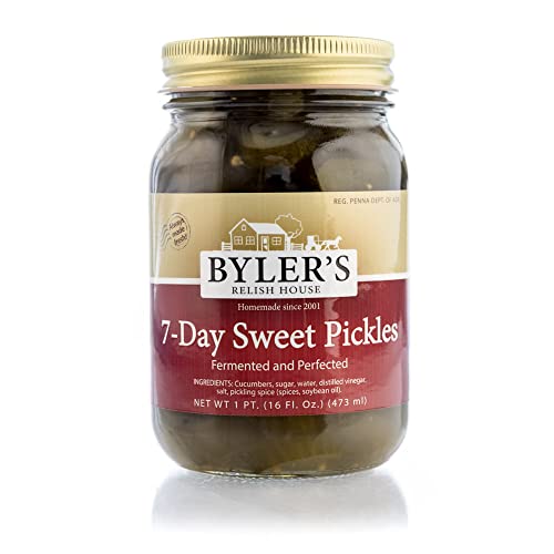 Byler's Relish House 7 Tage Sweet Pickles 16 Fl. OZ. (1PT) Glas von Byler's Relish House