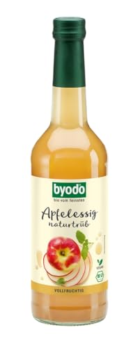 Apfelessig Bioland Naturtrüb 0,5 l Byodo - 6er Pack, Organic Certified, Roh & Ungefiltert, Ideal für Salatdressings & Detox - BIO Apfel Essig von Byodo