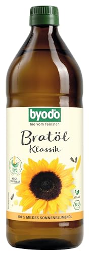 Bio-Bratöl Klassik Byodo – Vegan, Halal & Koscher Hocherhitzbares Sonnenblumenöl, High-Oleic, Zuckerfrei, 0,75 Liter – Ideal zum Braten, Grillen & Frittieren von Byodo