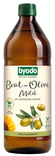 BYODO Bratöl - Olive Mild 750ml I Premium-Olivenöl zum Braten I Geschmacksneutral I Hohe Rauchpunkt I für Vegetarische & Vegane Gerichte I Geeignet für Pfanne und Grill von Byodo