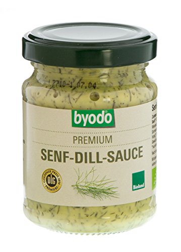 Bio Senf-Dill-Sauce 125 ml - Byodo | 100% Bio-Zutaten, Cremige Konsistenz, Frische Dill-Kräuternote, Vielseitig einsetzbar, Ideal für Gerichte, Kleinchargen Produktion - Bio Senf-Dill-Sauce von Byodo