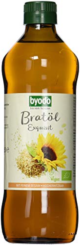 Byodo Bio Bratöl Exquisit, 4er Pack (4 x 500 ml) - Hochwertiges Öl zum Braten, Kochen und Grillen, Premium-Qualität, Natürlich und rein, Ideal für die gesunde Küche von Byodo