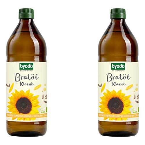 Byodo Bio Bratöl Klassik – 2 x 0,75 Liter, Veganes Bratöl, Hocherhitzbar, Ideal zum Braten und Kochen – Bio-Qualität, 100% Natürlich von Byodo