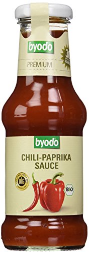 Byodo Bio Chili-Paprika Sauce, 2 x 250 ml - Vegan, Glutenfrei, Bio-zertifizierte Zutaten, Feurige Chilis & Saftige Paprika, Perfekte Würze von Byodo