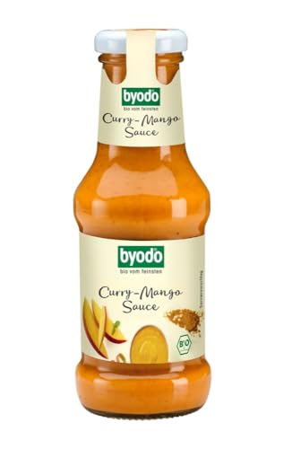 Bio Curry Mango Sauce 6er Pack - Byodo Bio-Qualität | Vegan, Glutenfrei & ohne Zusätze | 6 x 250 ml Flaschen - Exotisches Geschmackserlebnis für Kochliebhaber von Byodo