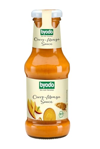 Byodo Bio Curry-Mango Sauce, 2 x 250 ml - 100% Bio-Zutaten, fruchtige Mango trifft Curry, glutenfrei & vegetarisch, exotisch-fruchtig, ei- & hefefrei von Byodo