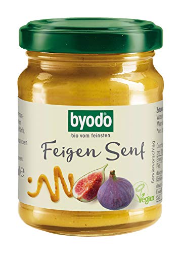 Byodo Bio Feigen Senf 125 ml - Exquisite Senfkomposition aus Süß-Fruchtigen Feigen & Milder Schärfe | Perfekt für Käse & Dressings | Frische Herstellung in Kleinen Chargen | Vegan, Halal, Koscher von Byodo