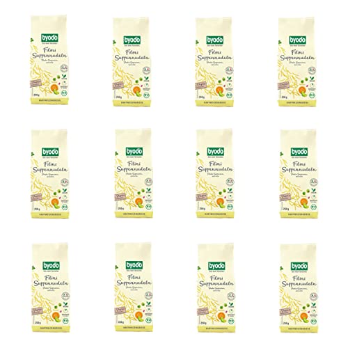 Bio Helle Filini Suppennudeln - Byodo naturbelassen, Schnellkochend, Ideal für klare Suppen, Vegan und Biologisch - 250g Packung von Byodo