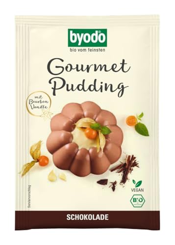 Byodo Bio Pudding Schoko 46g, 2er Pack - 100% Bio-Zutaten, Glutenfrei, Vielseitig, Cremig, Backen und als Sauce, Ideal für Desserts von Byodo