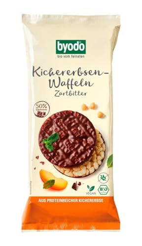 Bio Kichererbsen-Waffeln Zartbitter 65g - Byodo, 2er Pack, Vegan & Glutenfrei Protein-snack, Ideal für Zwischendurch, Authentischer Genuss von Byodo