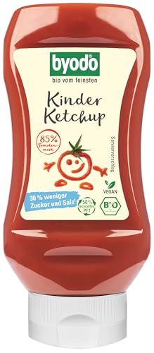 Byodo Bio Kinder Ketchup, 2x300ml PET-Flasche - 100% Bio-Zutaten, 85% Tomatenmark, Italienische Qualität, Agavensüße, Ohne Künstliche Zusätze, Ideal für Kinder, Hergestellt in Italien von Byodo