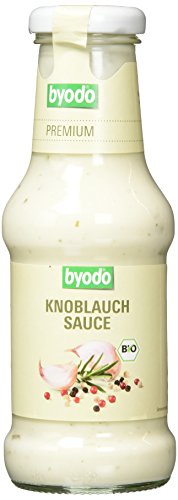 Byodo Bio Knoblauch Sauce 500ml, 2er Pack - Vegane Sauce, Glutenfrei, Cremig, 100% Bio-Zutaten, Frischer Knoblauch, Hergestellt in Deutschland von Byodo