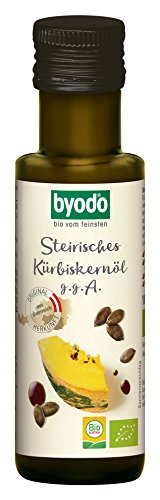 Bio Kürbiskernöl 1. Pressung - Byodo, 2er Pack (2 x 100 ml), Premium Qualität, Kaltgepresst, Vegan, Ideal für Salatdressings von Byodo