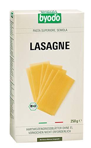 Bio Lasagne Semola 250g - Byodo Traditionelle Italienische Nudelplatten, 100% Bio-Hartweizengrieß, Al Dente Genuss, Direkt aus Emilia Romagna, Ideal für Klassische Lasagne Rezepte von Byodo