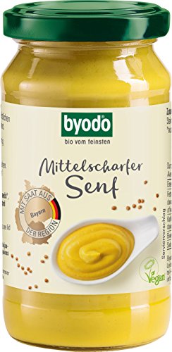 Bio Mittelscharfer Senf 2x200 ml - Byodo | 100% Bio-Zutaten | Frisch & Cremig | Ideal für Dressings und Sandwiches | Köstlich Würzig | Kleine Chargen Herstellung von Byodo