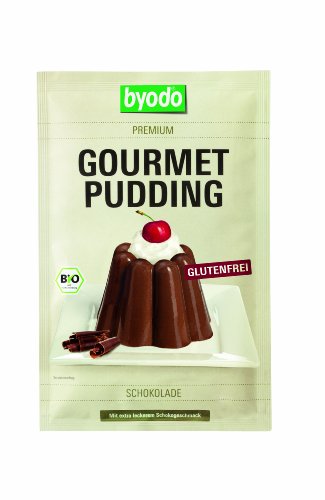 Byodo Gourmet Pudding Schoko 10er Pack (10 x 46 g) - Bio Schokoladenpudding, Cremig & Glutenfrei, Ideal für Dessert & Backen, 100% Bio-Zutaten von Byodo