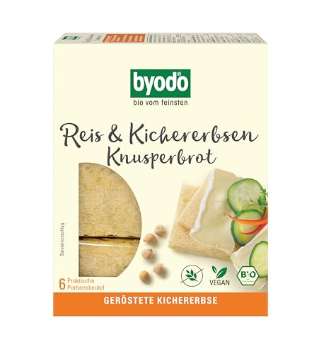 Byodo Bio Reis und Kichererbsen Knusperbrot 2 x 120 gr - Glutenfreies Vegan Brot | knusprig & leicht | Ideal für Snacks & Vorspeisen | Bio-Qualität von Byodo